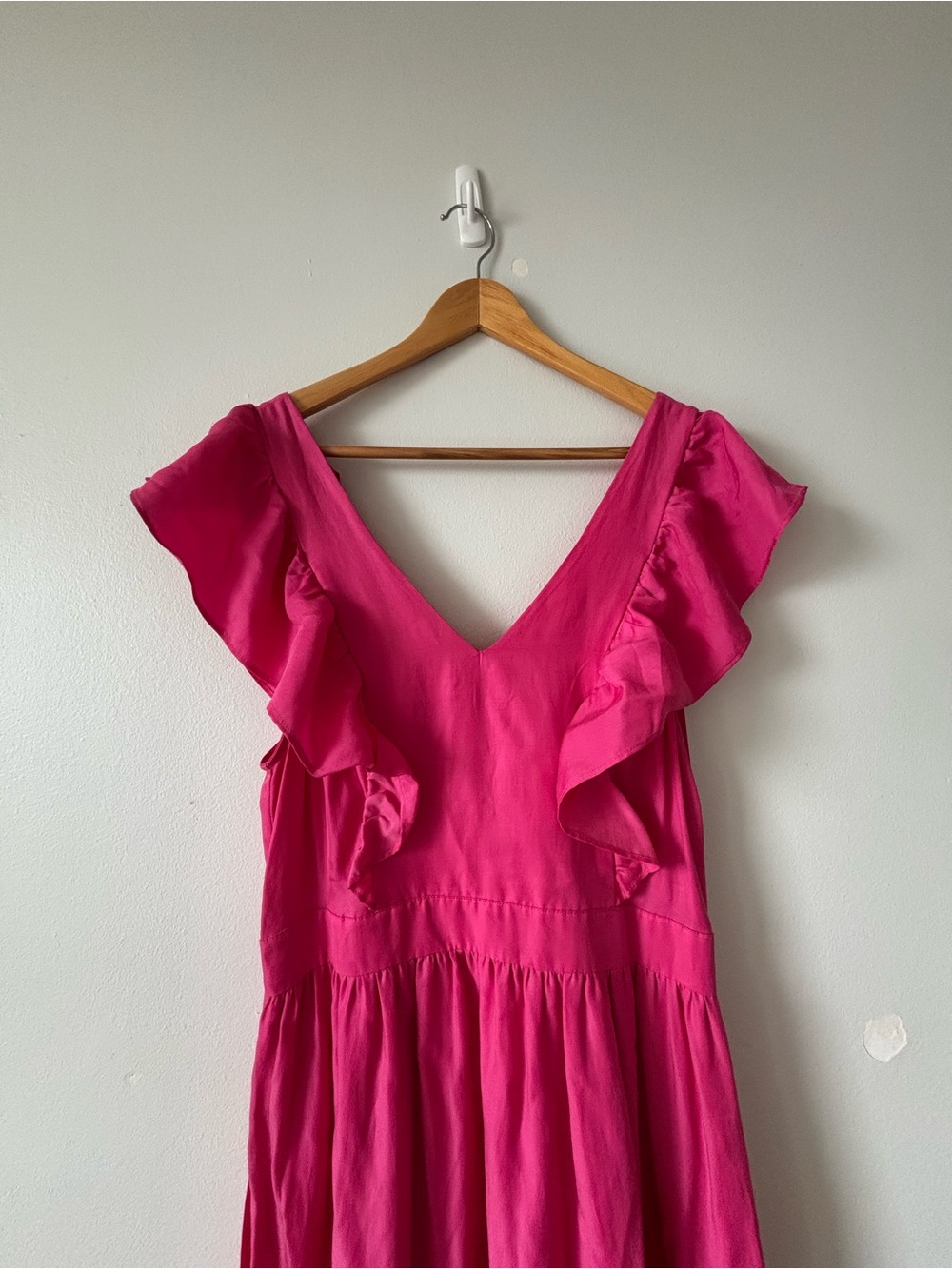 Scotch & Soda Bright Pink Ruffle Maxi Dress - Brand New - Picture 2 of 10